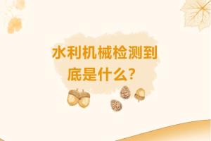 水利机械检测到底是什么？